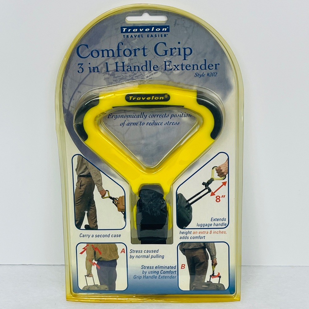 Travelon Luggage Handle Extender Comfort Grip 3 in 1 Yellow Style 202 New